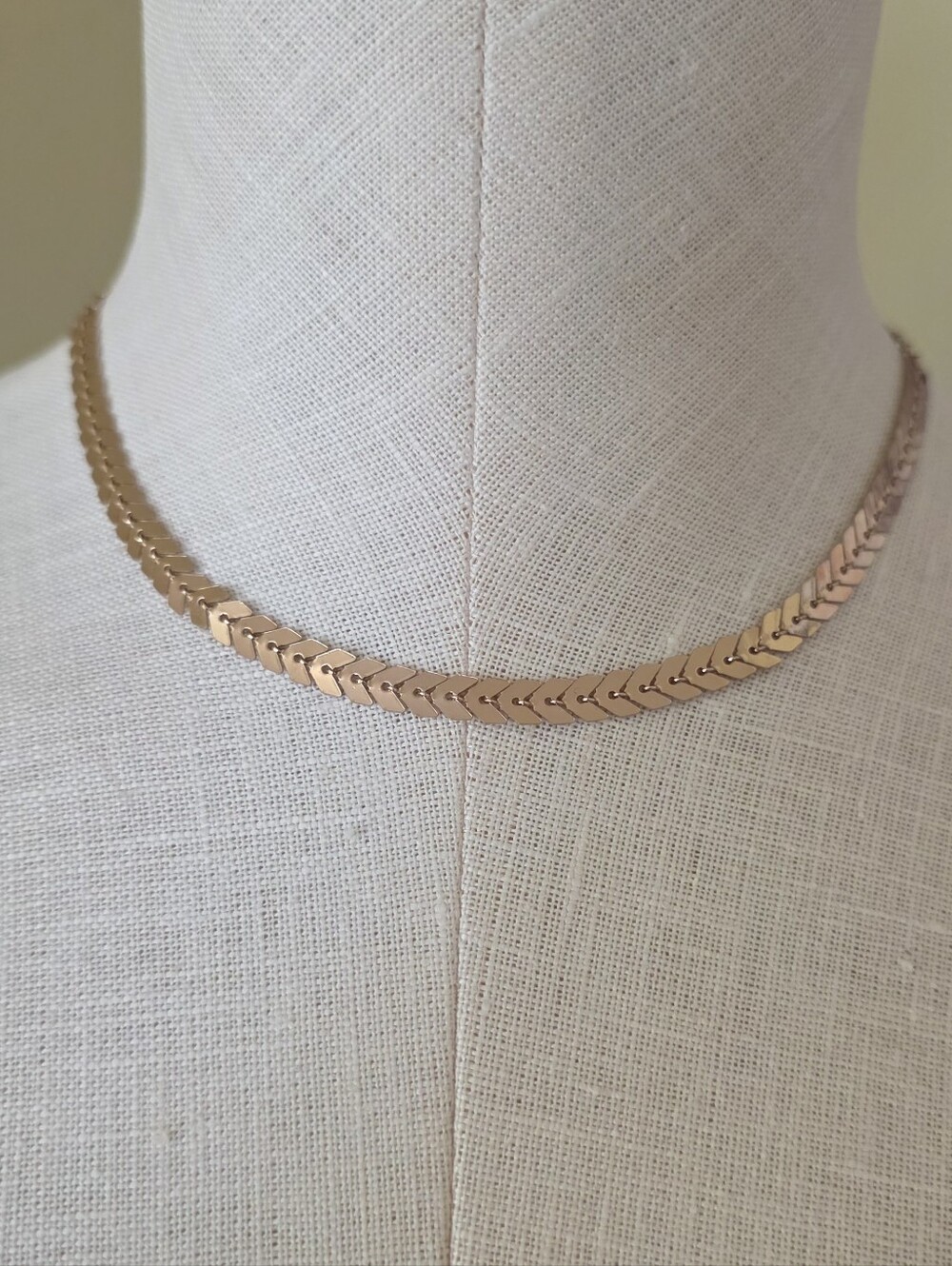 Chevron Link Chain Necklace Choker V-shaped Fishbone Arrow